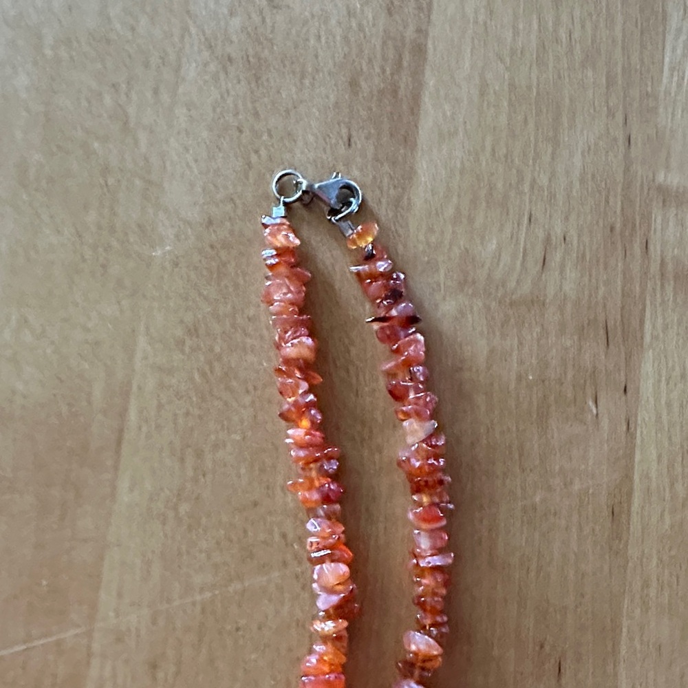 Amber Beaded Necklace with Artistic Pendant - Picture 3 of 4